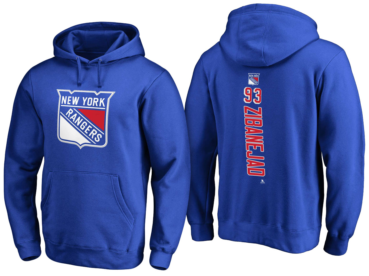 NHL Men New York Rangers #93 Zibanejad blue Adidas Hoodie
